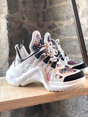 Louis Vuitton White Archlight Floral Print Chunky Sneakers